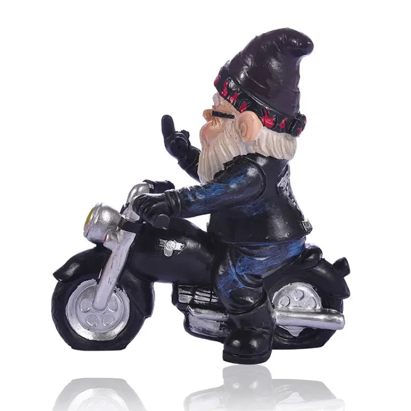 Fun Garden Gnome on Bike Resin Statue