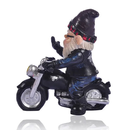 Fun Garden Gnome on Bike Resin Statue