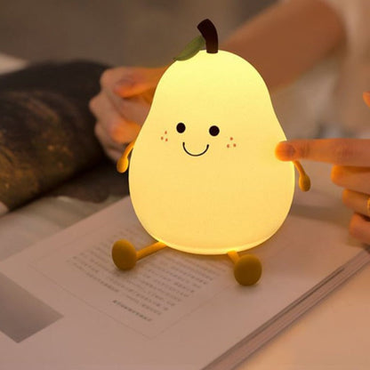 Soft LED Nightlight Pear - USB Rechargeable Color Changing