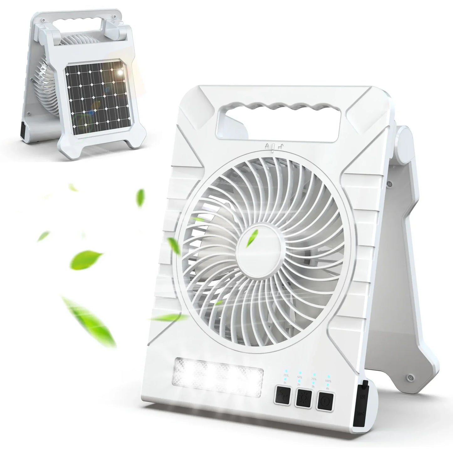 VenturioX Portable Solar Camp Fan with LED Light - Fesara