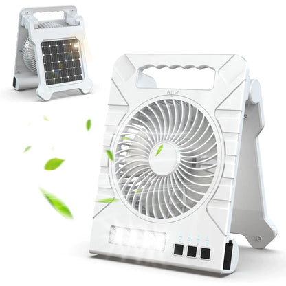VenturioX Portable Solar Camp Fan with LED Light - Fesara