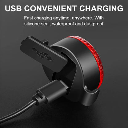 USB Rechargeable LED Bicycle Light Set – Waterproof Bike Headlight and Rear Light with Multiple Modes for Safety and Visibility-5
