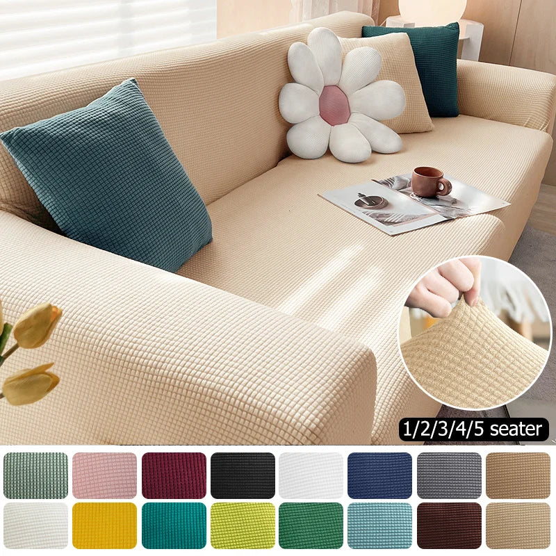 Stretchy Fabric Sofa Slipcover | Fit 1-4 Seaters & L-Shaped - Fesara