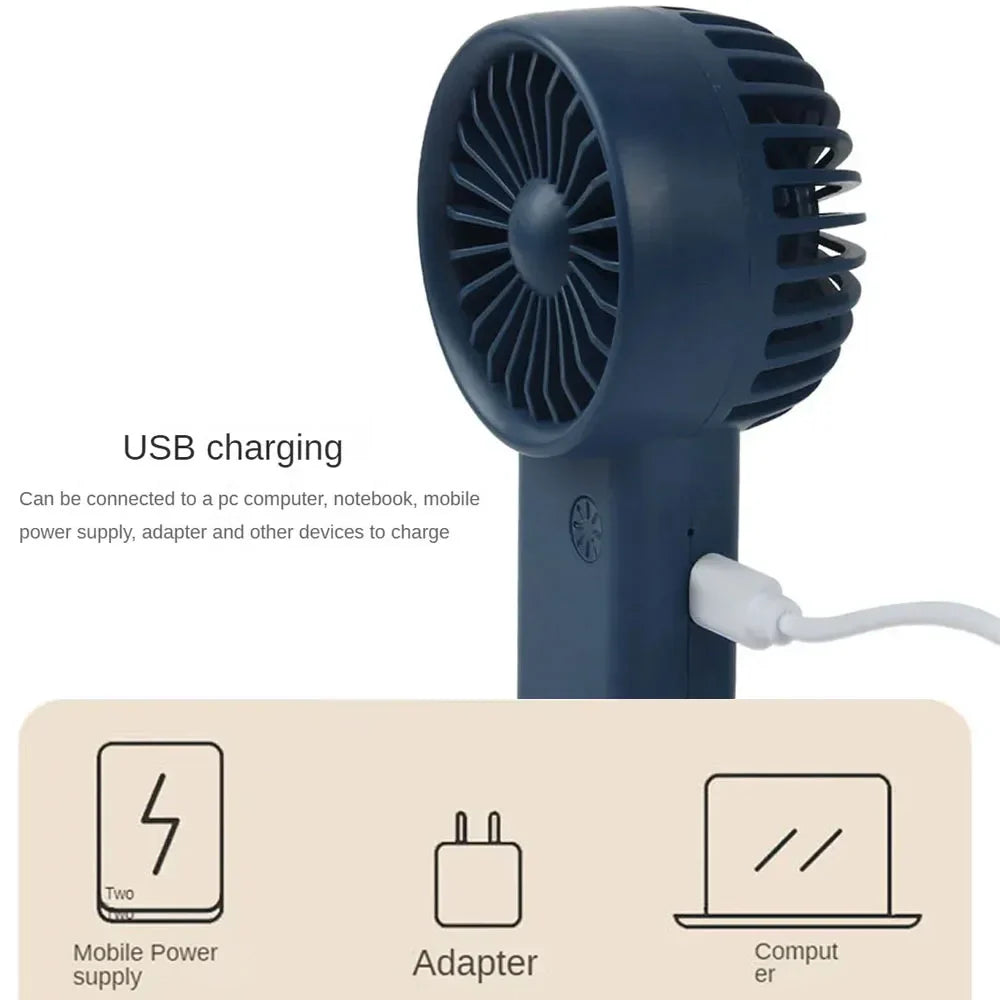 Compact Rechargeable Handheld Fan with 3 Speeds