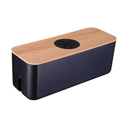 Wooden Desk Cable Organizer Box