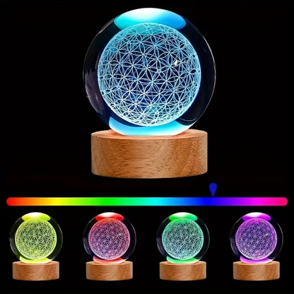 Colorful Crystal Ball with LED Night Light