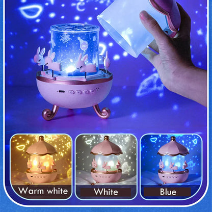 Colorful Bunny LED Night Lamp Projector