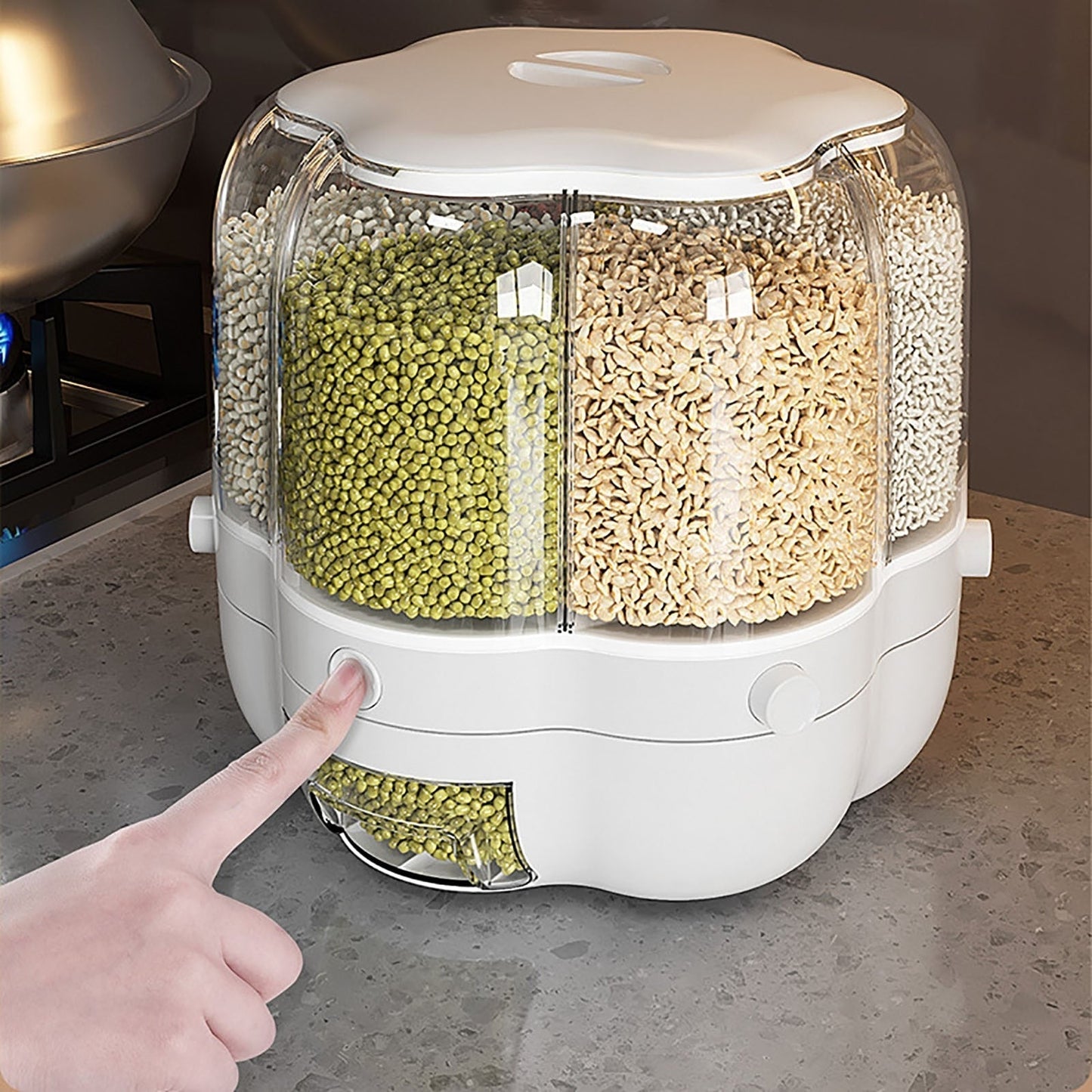 Easy 6-Grid Rotating Food Container Dispenser