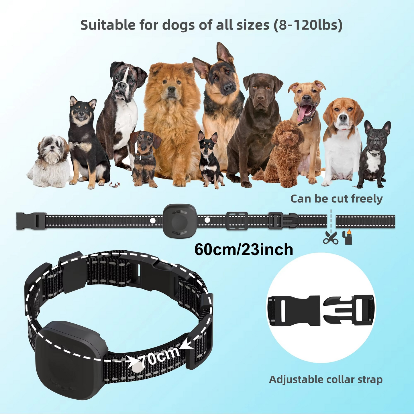 Long Range Wireless Pet Fence System with Rechargeable Collar