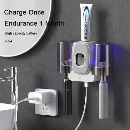 Easy Install UV Toothbrush Sanitizer with Auto Dispenser