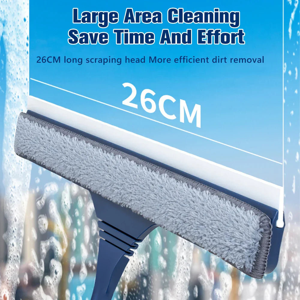Extendable Window Cleaning Kit with Squeegee & Microfiber
