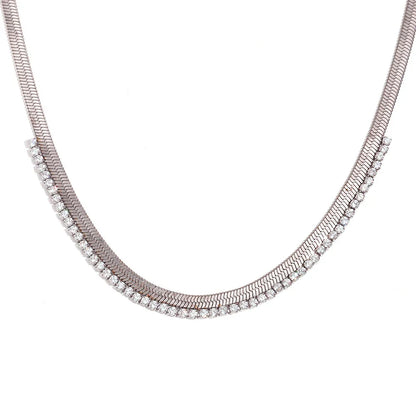 Luxury Herringbone Diamond Sparkle Necklace