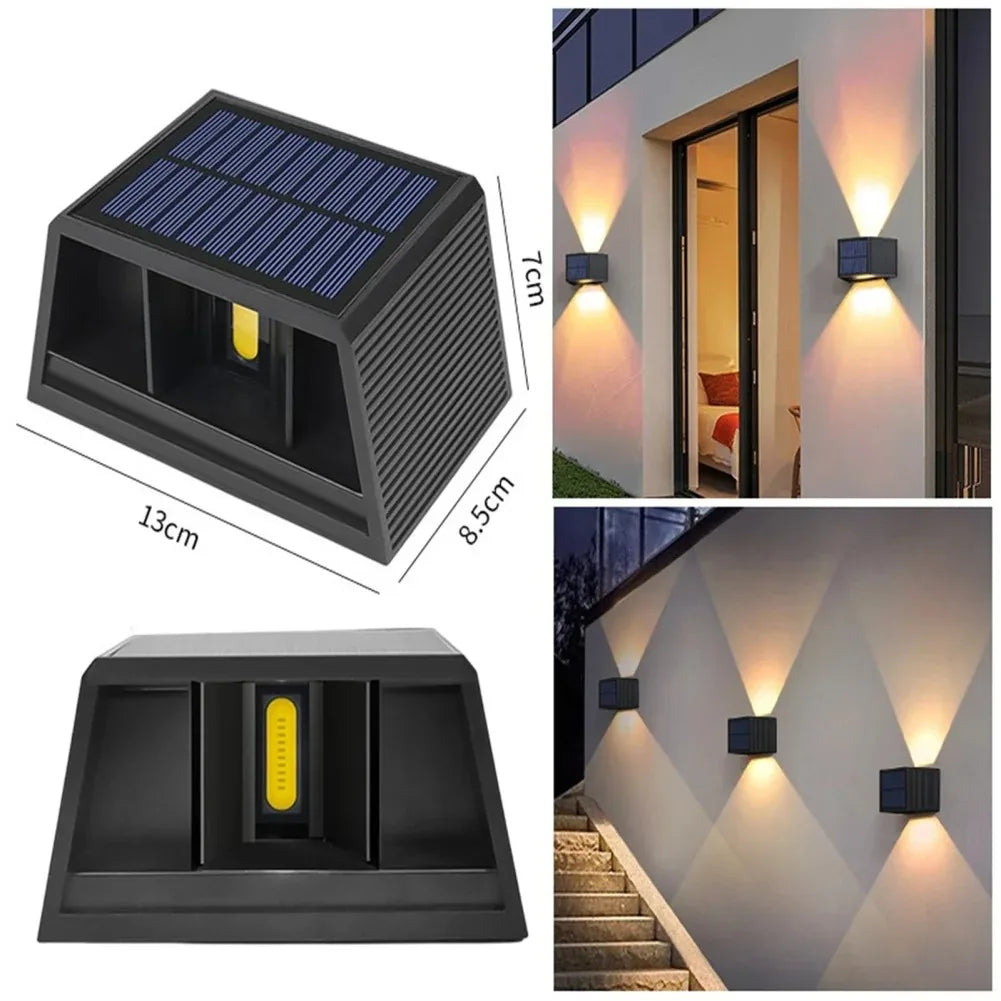 Outdoor Solar Wall Lamp Adjustable Bright Light