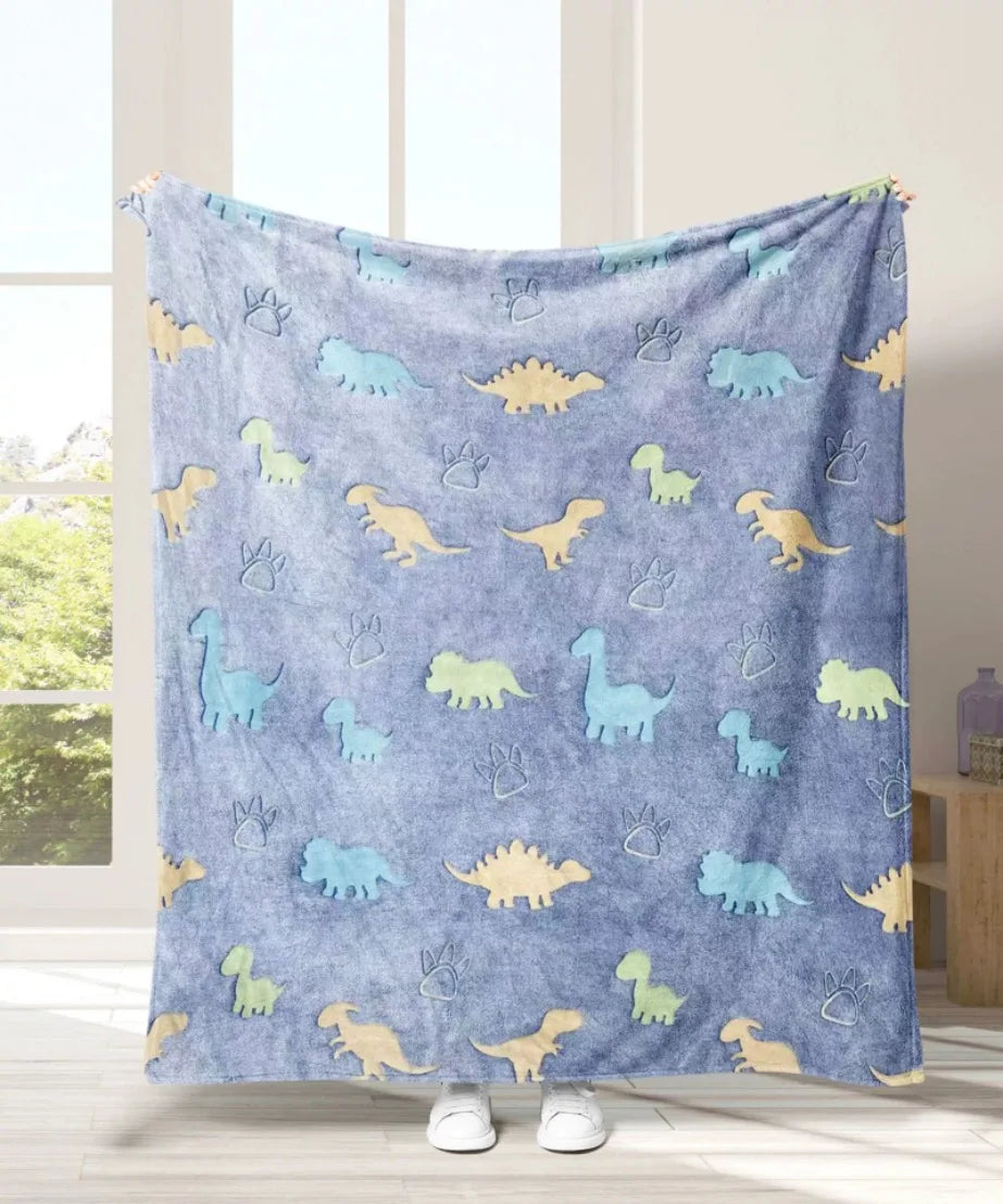 Soft Glow Blanket with Stars and Hearts Design