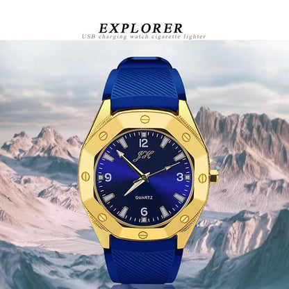 Fesara Rechargeable Electronic Flameless Lighter Watch