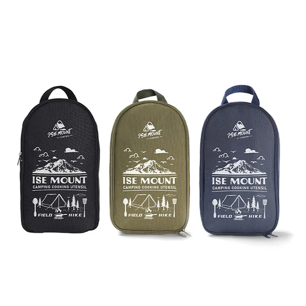 Portable 9-Piece Camping Cookware Set with Storage Bag