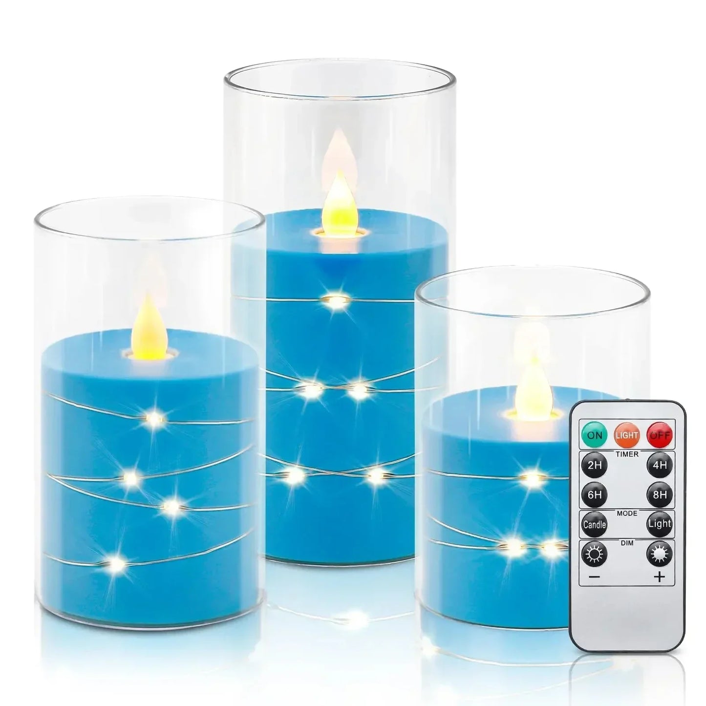 Warm Glow LED Candle with Flickering Flame Effect