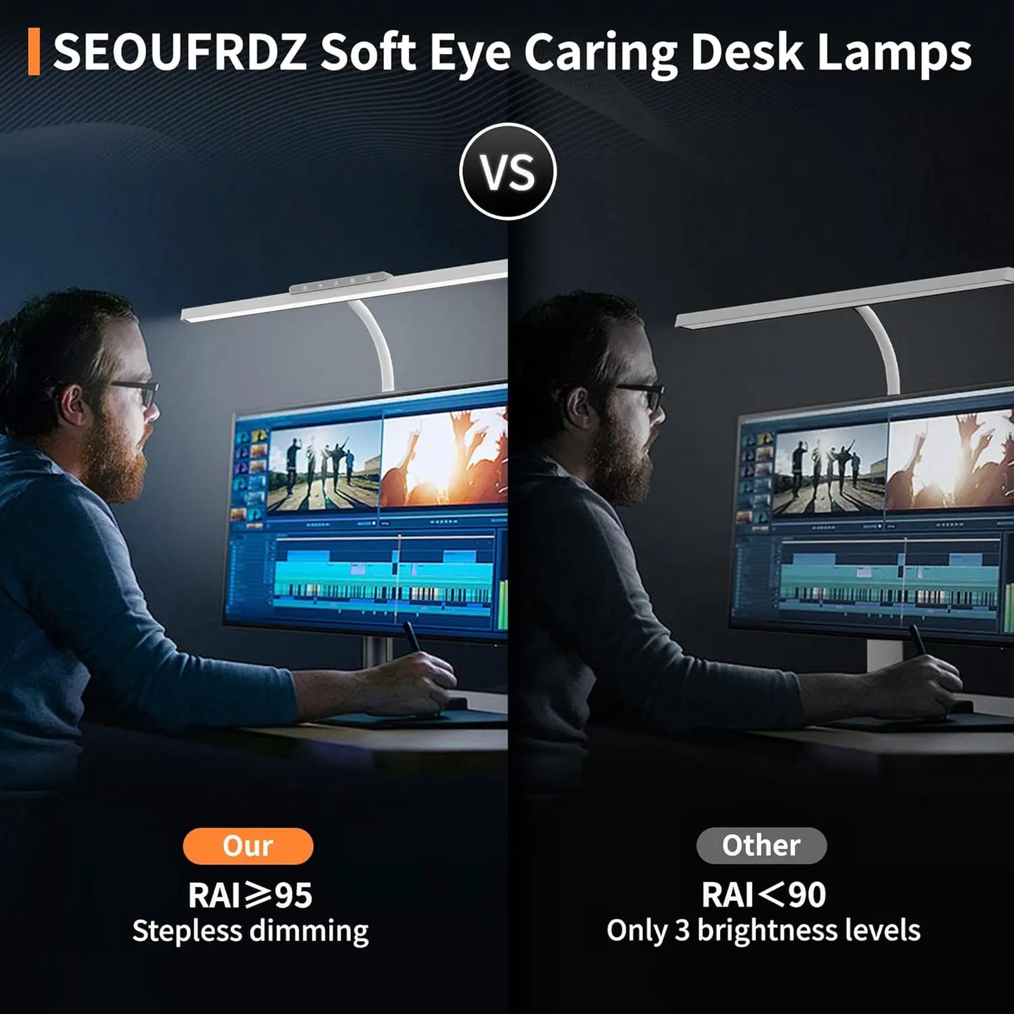 Bright LED Clamp Desk Lamp with Wide Lighting