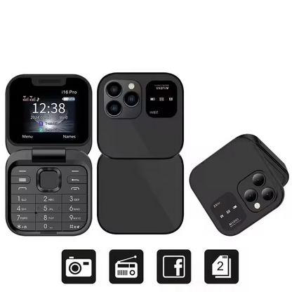 Big Display Loud Flip Phone with Dual SIM and Battery - Fesara