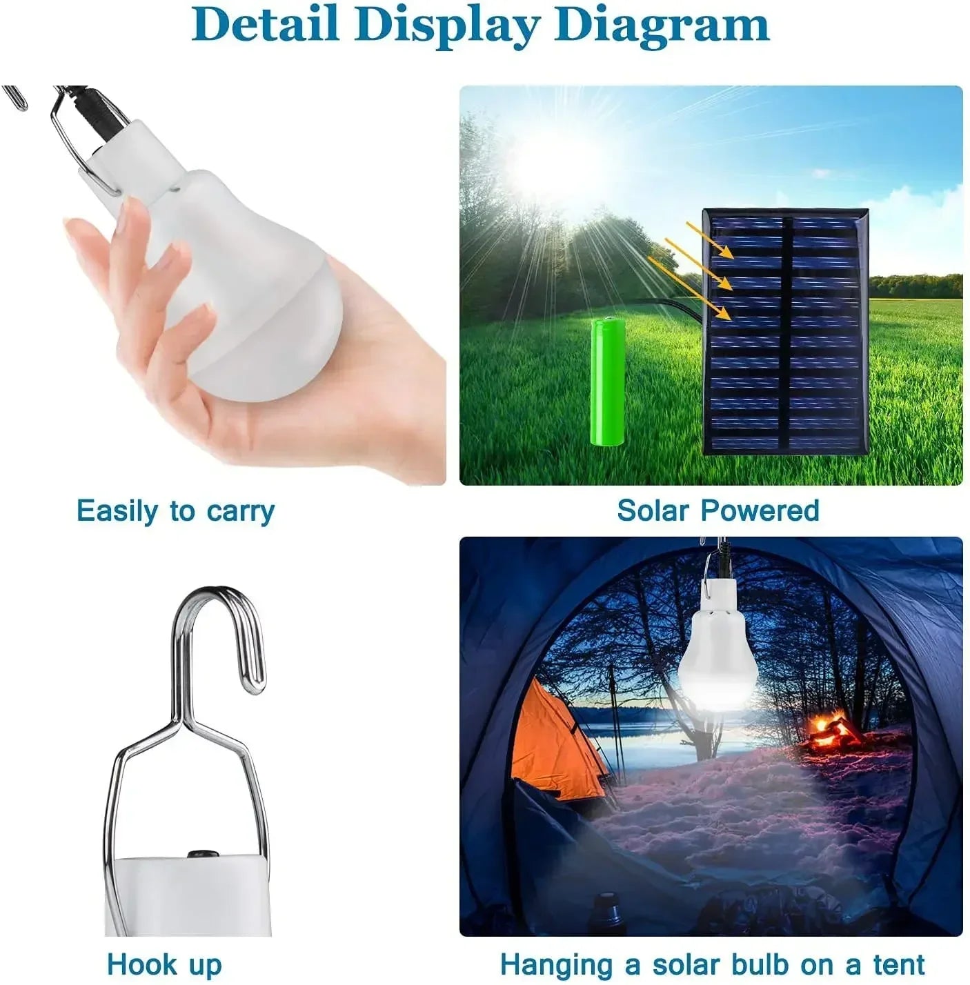Bright Outdoor Solar LED Camping Lamp