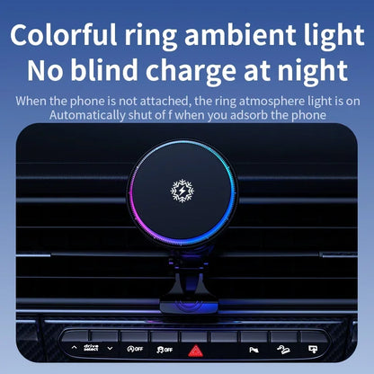 Fast Wireless Car Charger with MagSafe & RGB Light