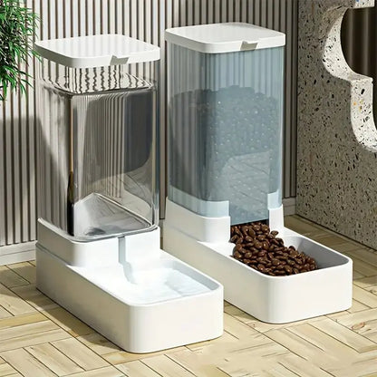 Automatic Pet Feeder and Water Dispenser Set
