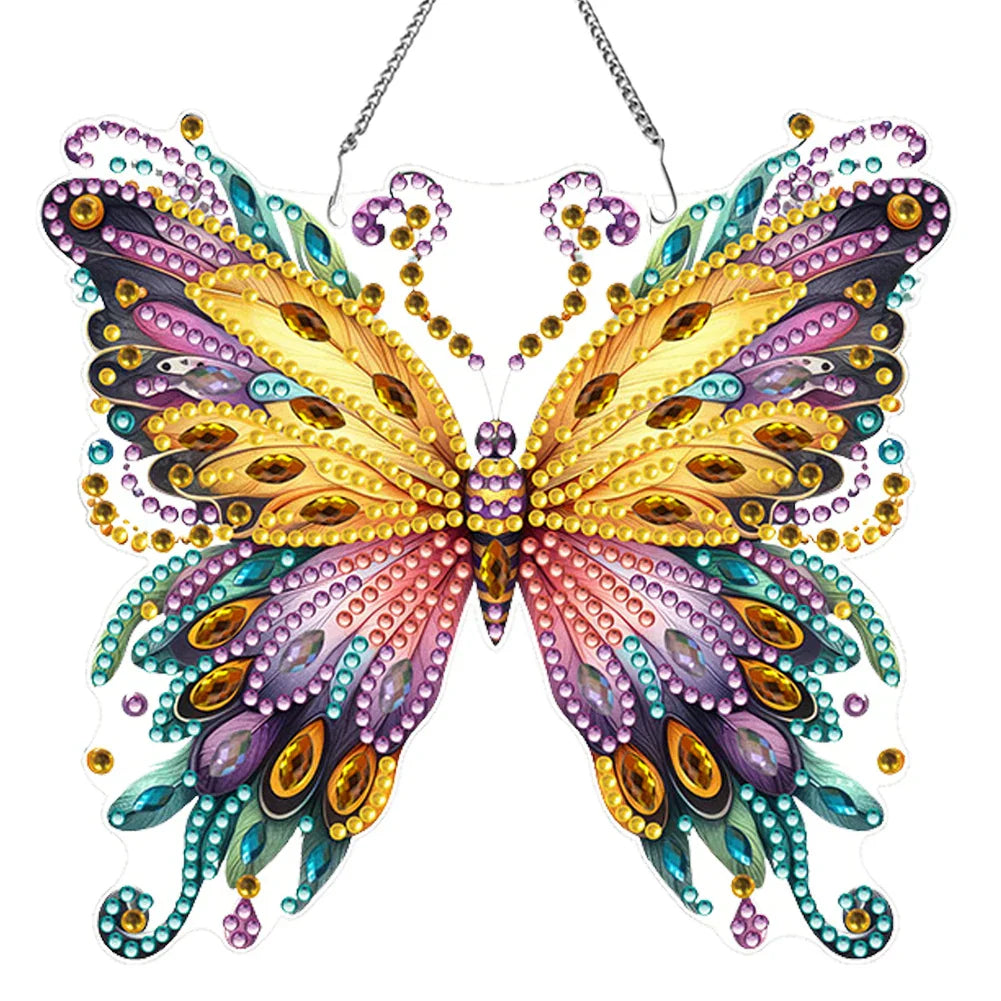 Colorful Crystal Butterfly Decor Pendant