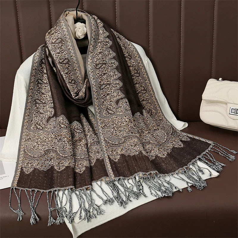 Soft Women's Cashmere Scarf Luxury Warm Print