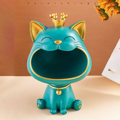 Lucky Cat Figurine Decorative Storage Container