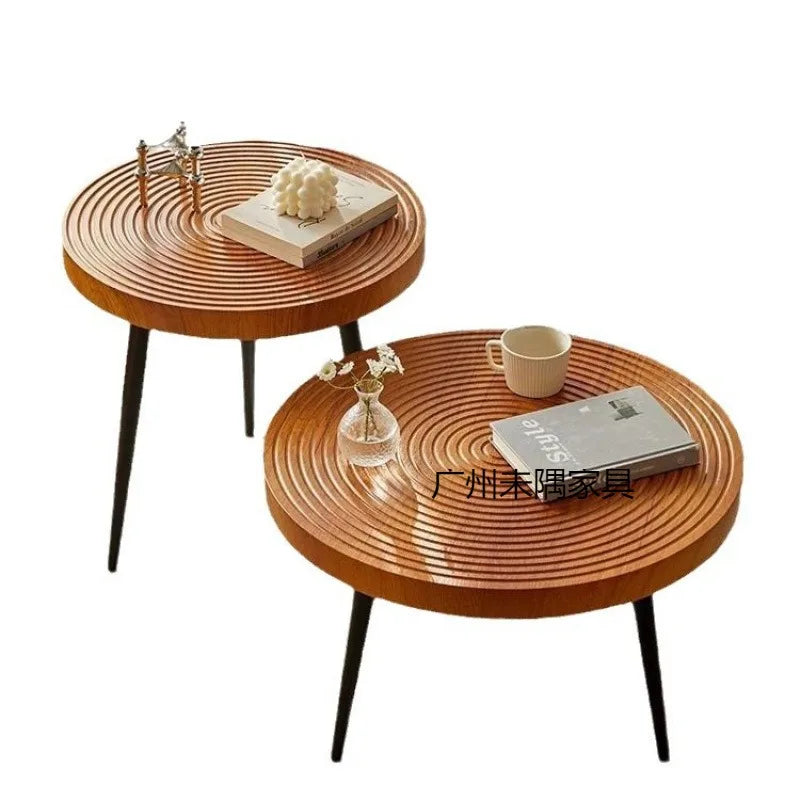 Traditional Round Wood Coffee Table Japanese Style Low Table