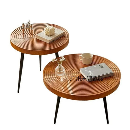 Traditional Round Wood Coffee Table Japanese Style Low Table