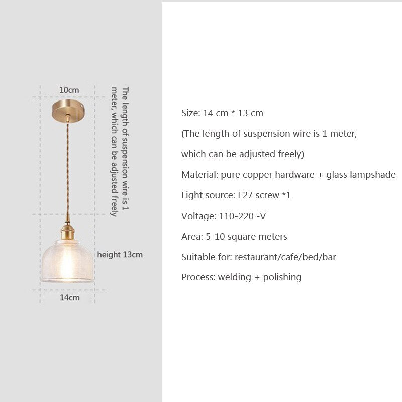 Clear Glass Hanging Pendant Light