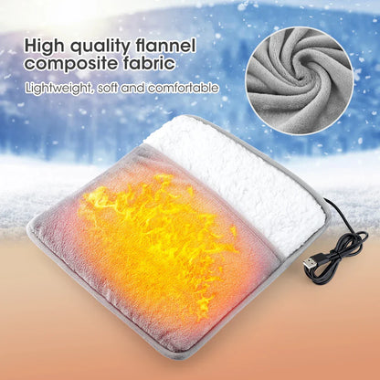 Cozy Electric Heated Foot Mat with Soft Washable Cover