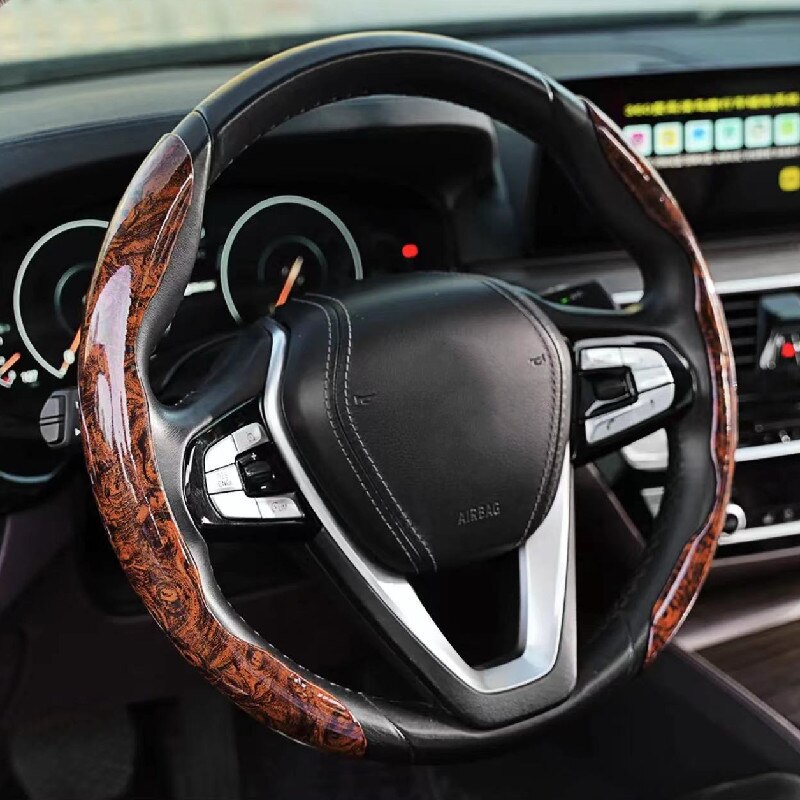 Grip Car Steering Wheel Cover Wood Design