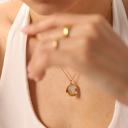 Delicate Zodiac Shell Pendant Necklace