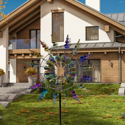 Colorful Solar Windmill Garden Spinner Ornament