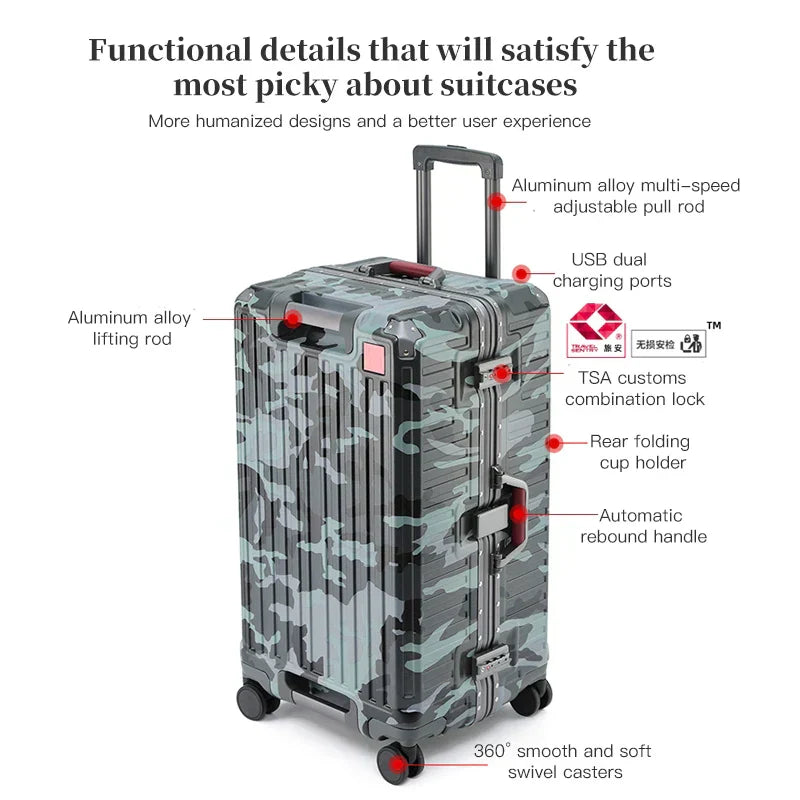 Durable Large Handle Hardside Luggage with 360 Spinner Wheels