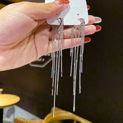 Beautiful Dangling Chain Tassel Earrings
