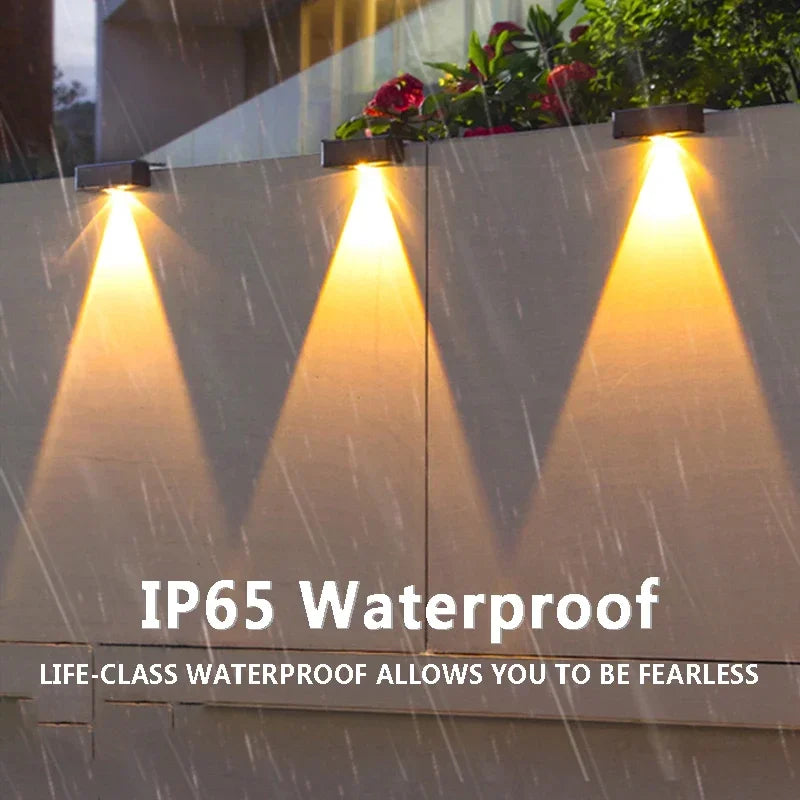Outdoor Solar Powered LED Wall Lamp Waterproof