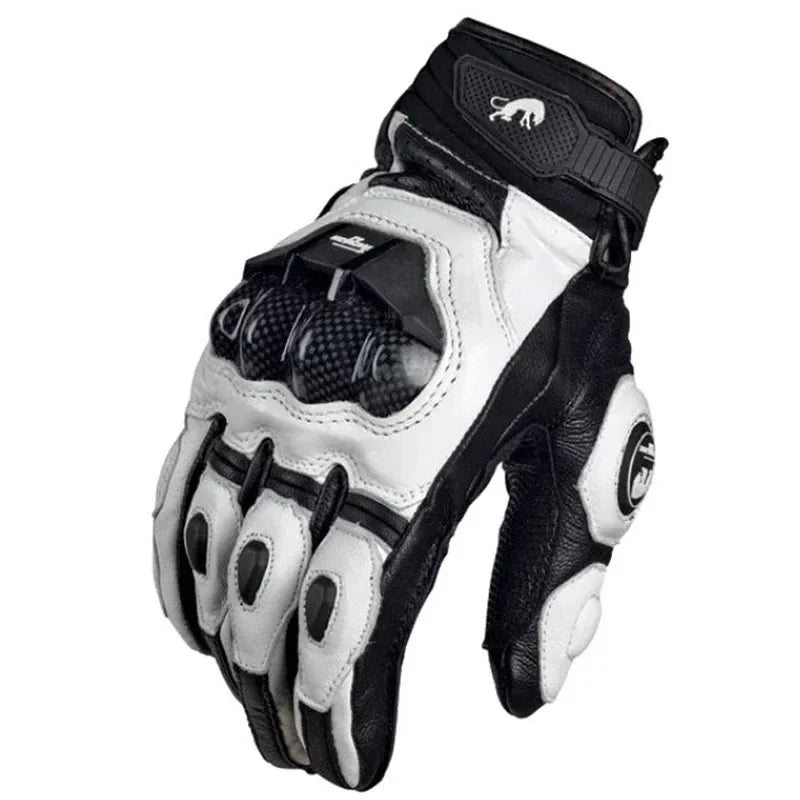 Durable Leather Motorcycle Gloves Waterproof Touchscreen
