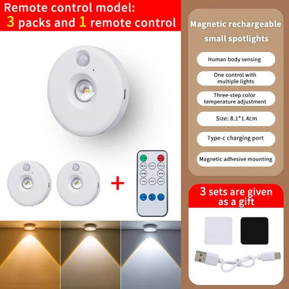 Motion Activated LED Night Light, Dimmable Battery Lamp