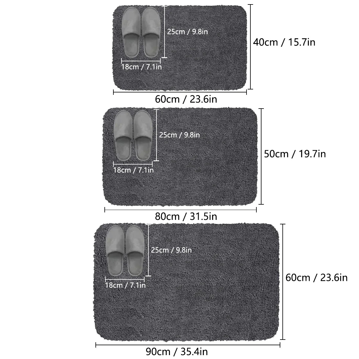 Plush Non Slip Bathroom Mat | Soft Absorbent Floor Mat