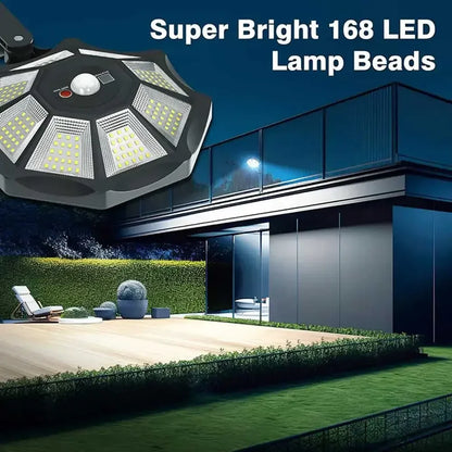 Bright Solar Powered Outdoor Security Light with Motion Sensor