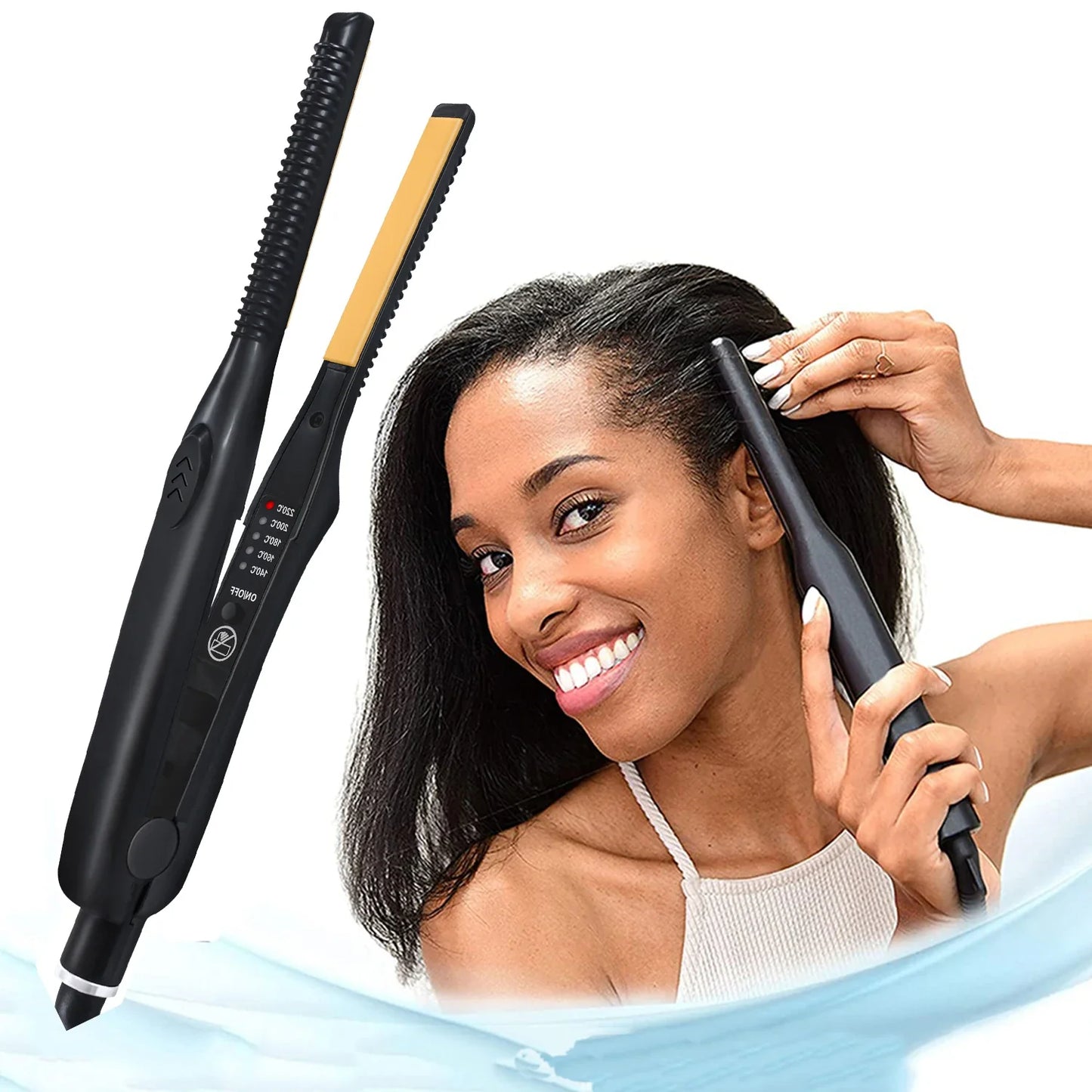 Compact 2-in-1 Hair Straightener Curling Iron
