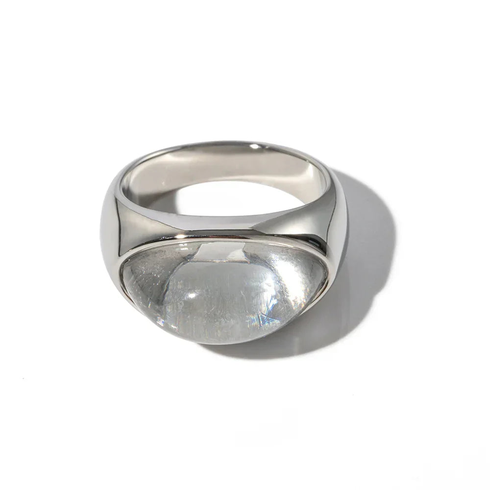 Bold Oval Gemstone Stack Ring