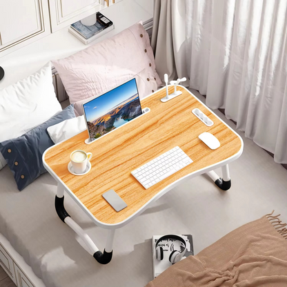 Compact Foldable Laptop Desk with LED Light and Fan