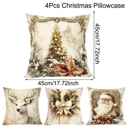 Christmas Decorative Pillow Covers Set of 4
