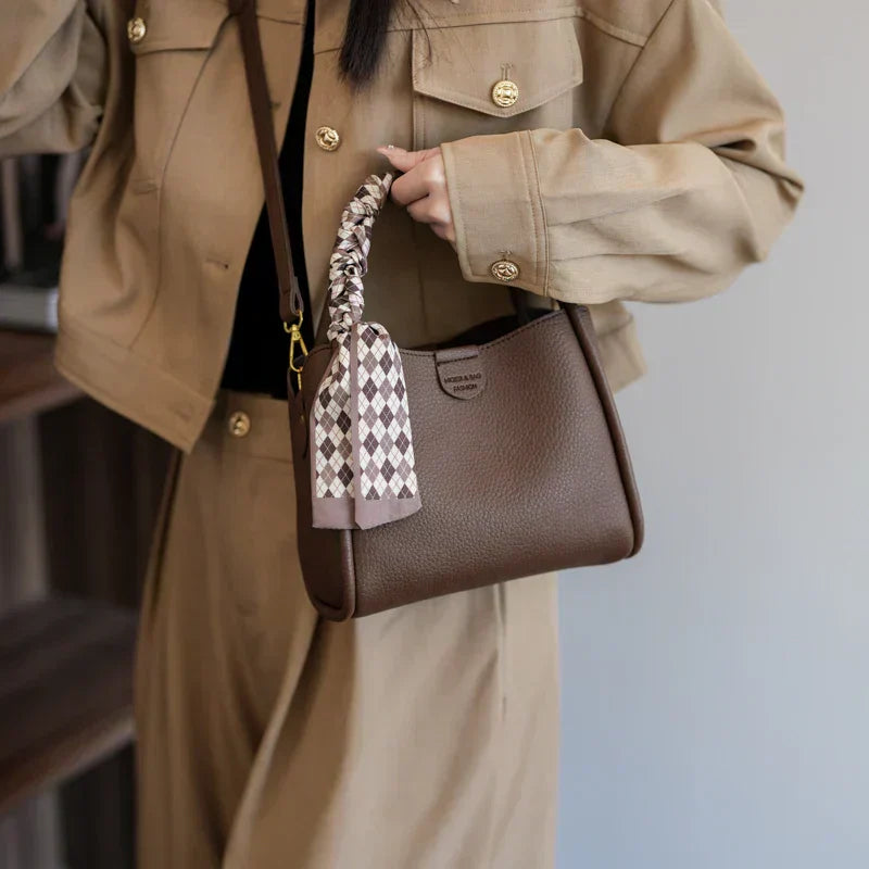 Fashionable Womens Crossbody Bag with Lychee Pattern