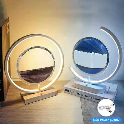 Colorful 3D LED Sand Water Table Lamp