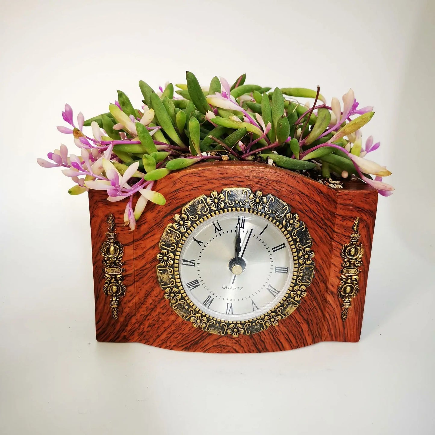 Rustic Floral Table Clock